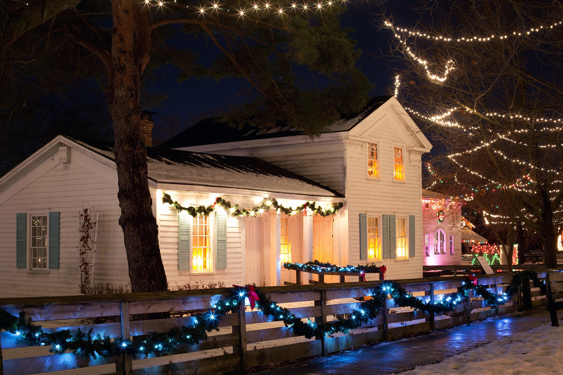 House with Christmas lights